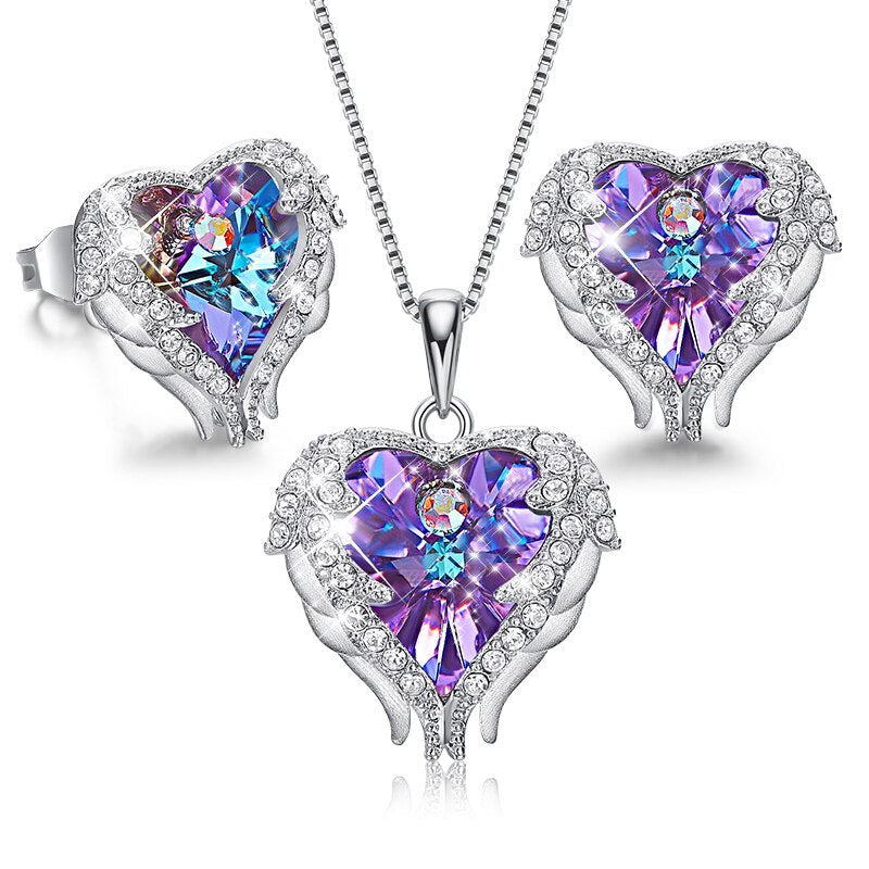 Set de corazón hecho con cristales Swarovski