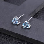 Aretes stud de corazón de Topacio Azul Cielo - Cherine Jewelry