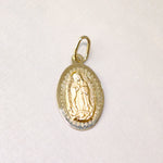 Cadena paper clip delgada con dije Medalla de Virgen de Guadalupe