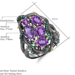 Anillo de Amatista y Nano Esmeralda - Cherine Jewelry