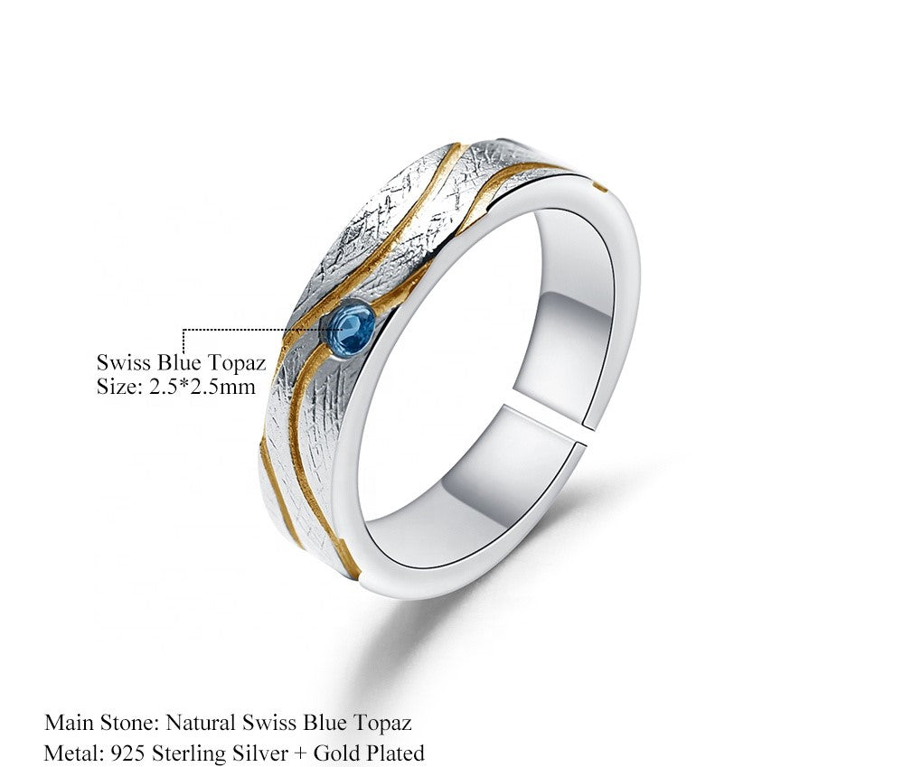 Anillo con Topacio Azul Suizo - Cherine Jewelry