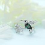 Anillo de colibrí con cristales Swarovski