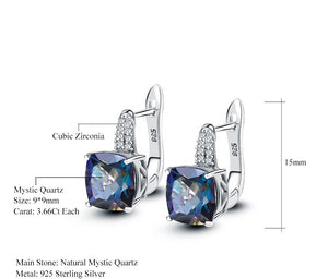 Aretes cuadrados de Cuarzo Místico - Cherine Jewelry