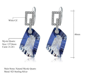 Aretes de Cuarzo Místico con diseño geométrico - Cherine Jewelry
