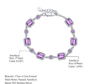 Brazalete de Amatista con Zirconia cúbica - Cherine Jewelry