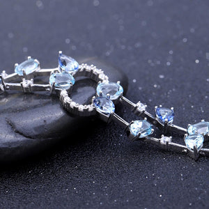 Brazalete de Cuarzo místico y Topacio azul cielo - Cherine Jewelry