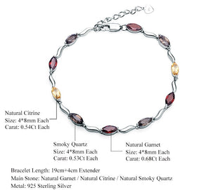 Brazalete de Citrino, Cuarzo y Granate - Cherine Jewelry