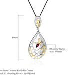 Collar de panal de abeja de Granate Rodolita - Cherine Jewelry