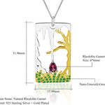 Collar de Árbol y Jardín de Granate Rodolita - Cherine Jewelry