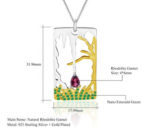 Collar de Árbol y Jardín de Granate Rodolita - Cherine Jewelry