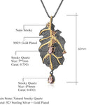 Collar de hoja de Cuarzo ahumado - Cherine Jewelry