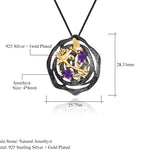 Collar de mariposa y flor de Amatista - Cherine Jewelry