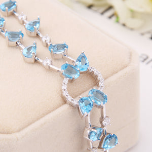 Brazalete de Topacio Azul Suizo - Cherine Jewelry
