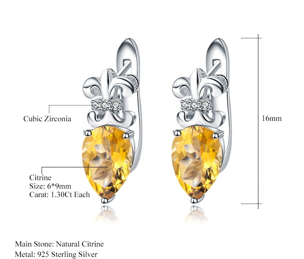 Aretes de Citrino ovalados - Cherine Jewelry