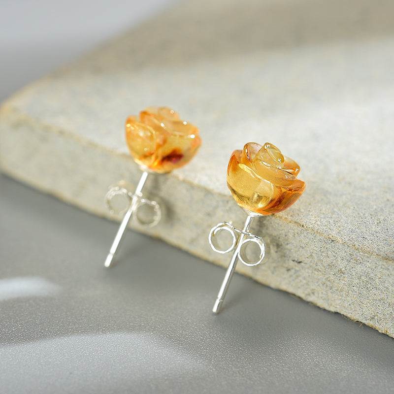 Aretes de flor de amatista