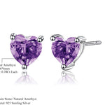 Aretes stud de corazón de Amatista - Cherine Jewelry