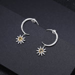 Aretes de Sol y Luna de Citrino - Cherine Jewelry