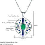 Collar de Ágata con Nano Zafiro y Esmeralda - Cherine Jewelry