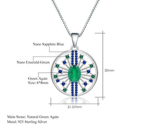 Collar de Ágata con Nano Zafiro y Esmeralda - Cherine Jewelry