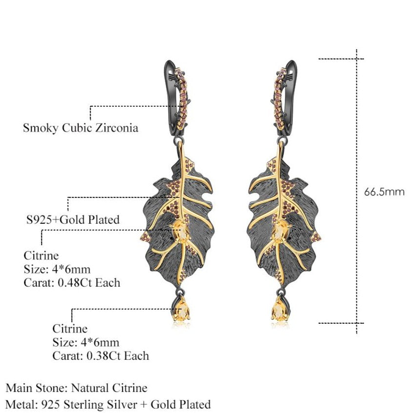 Set de hoja de Citrino - Cherine Jewelry