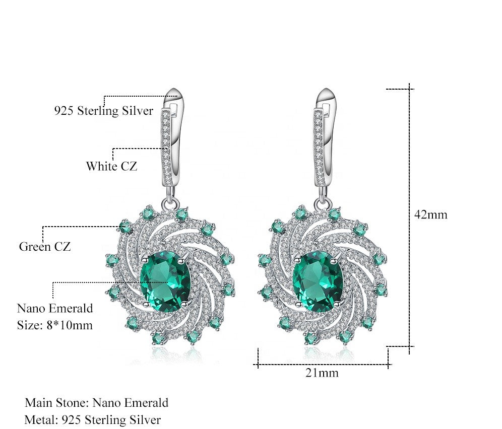 Aretes de espiral de Esmeralda - Cherine Jewelry