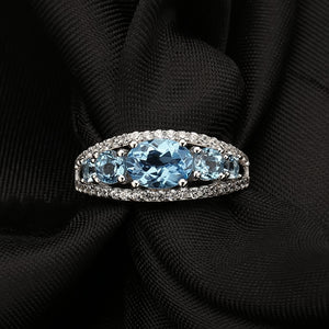 Anillo de Topacio azul Suizo - Cherine Jewelry