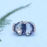 Anillo de Cuarzo Místico doble azulado - Cherine Jewelry