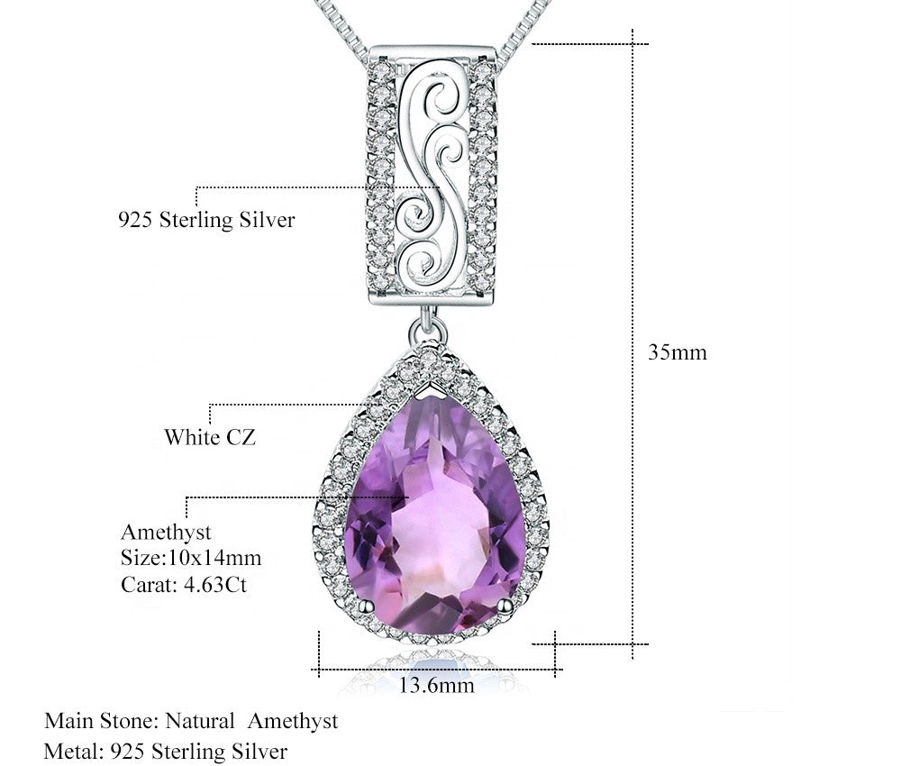 Collar de Amatista en forma de gota - Cherine Jewelry