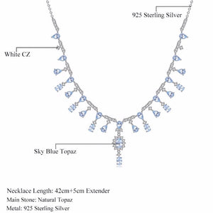 Collar de Topacio Azul Cielo - Cherine Jewelry