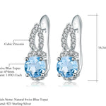 Aretes de Topacio Azul Suizo redondeado - Cherine Jewelry