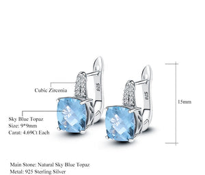 Aretes de Topacio Azul Cielo - Cherine Jewelry