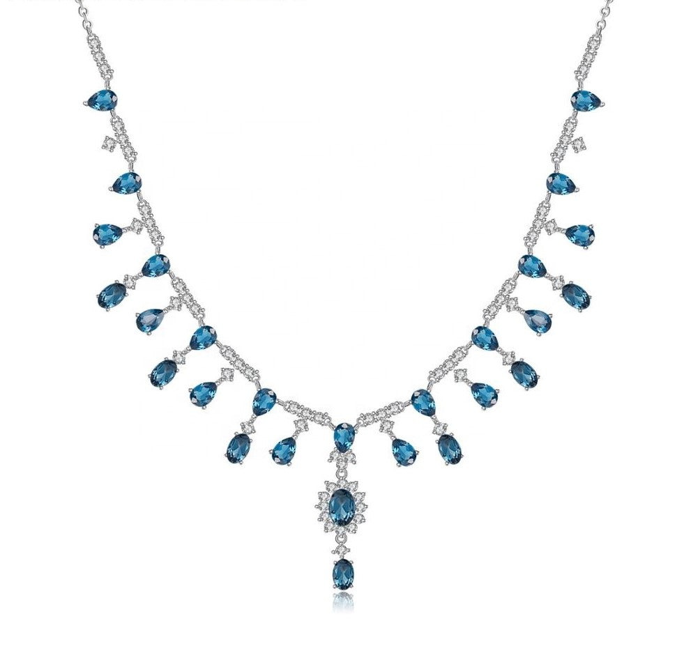 Collar de Topacio Azul London - Cherine Jewelry