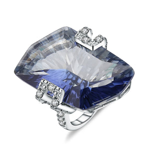 Anillo de Cuarzo místico azul lolita - Cherine Jewelry