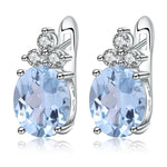 Aretes de Topacio Azul Cielo y flor - Cherine Jewelry