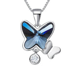 Collar de mariposa azul de cristales Swarovski