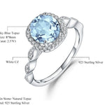 Anillo de Topacio azul cielo cuadrado - Cherine Jewelry