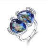 Anillo de Cuarzo Místico doble tornasol azulado - Cherine Jewelry