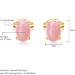 Aretes stud de Ópalo rosa - Cherine Jewelry