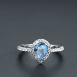Anillo de Topacio azul cielo en forma de gota - Cherine Jewelry