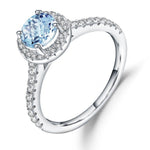Anillo de Topacio azul cielo redondeado - Cherine Jewelry