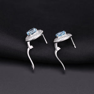 Aretes stud de Topacio Azul Cielo - Cherine Jewelry