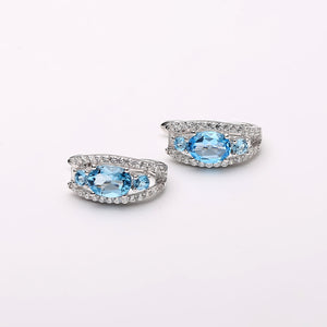 Aretes de Topacio Azul Suizo - Cherine Jewelry