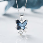 Collar de mariposa azul de cristales Swarovski
