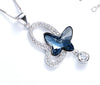 Collar de arco de mariposas de Swarovski azul marino