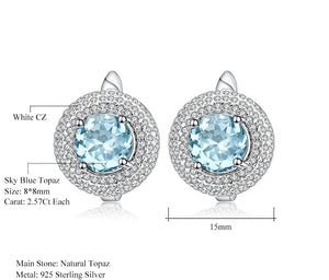 Aretes stud de Topacio Azul Cielo - Cherine Jewelry