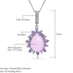 Collar de Calcedonia rosa con Amatista - Cherine Jewelry