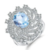 Anillo de Topacio azul cielo en forma de espiral - Cherine Jewelry