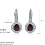 Aretes de Granate redondeado - Cherine Jewelry