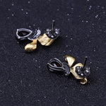 Aretes de flor de Granate y Esmeralda - Cherine Jewelry