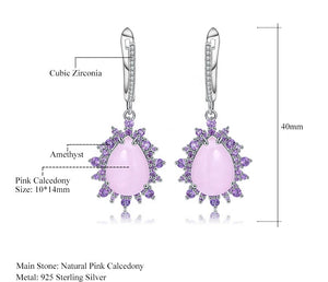 Aretes de Calcedonia y Amatista - Cherine Jewelry